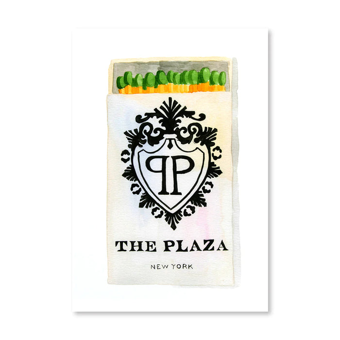 the plaza NY matchbook watercolor print | 9"x12" *print only*