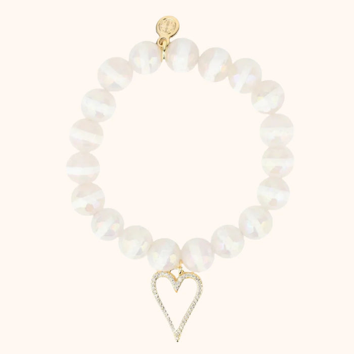 BuDhaGirl | white capiz heart bracelet