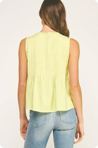 bailey pin-tuck tie detail tank