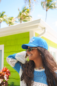 the beach club canvas trucker hat