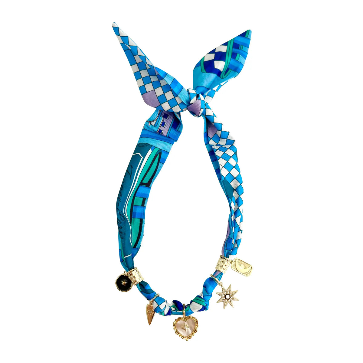 multi-charm scarf necklaces