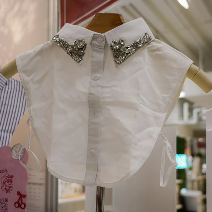 white jeweled corporate collar
