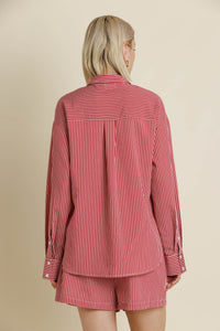 top of my list striped button-up