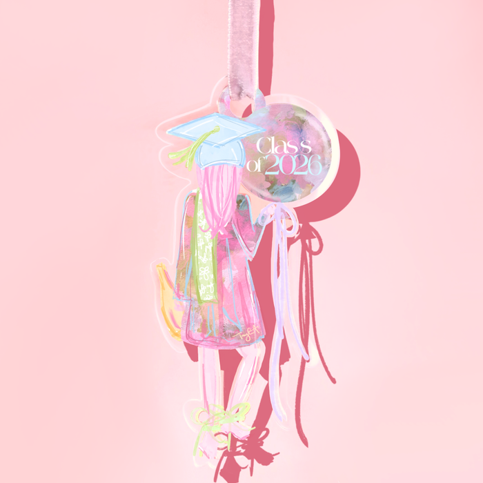 acrylic graduation girl ornament / bottle charm