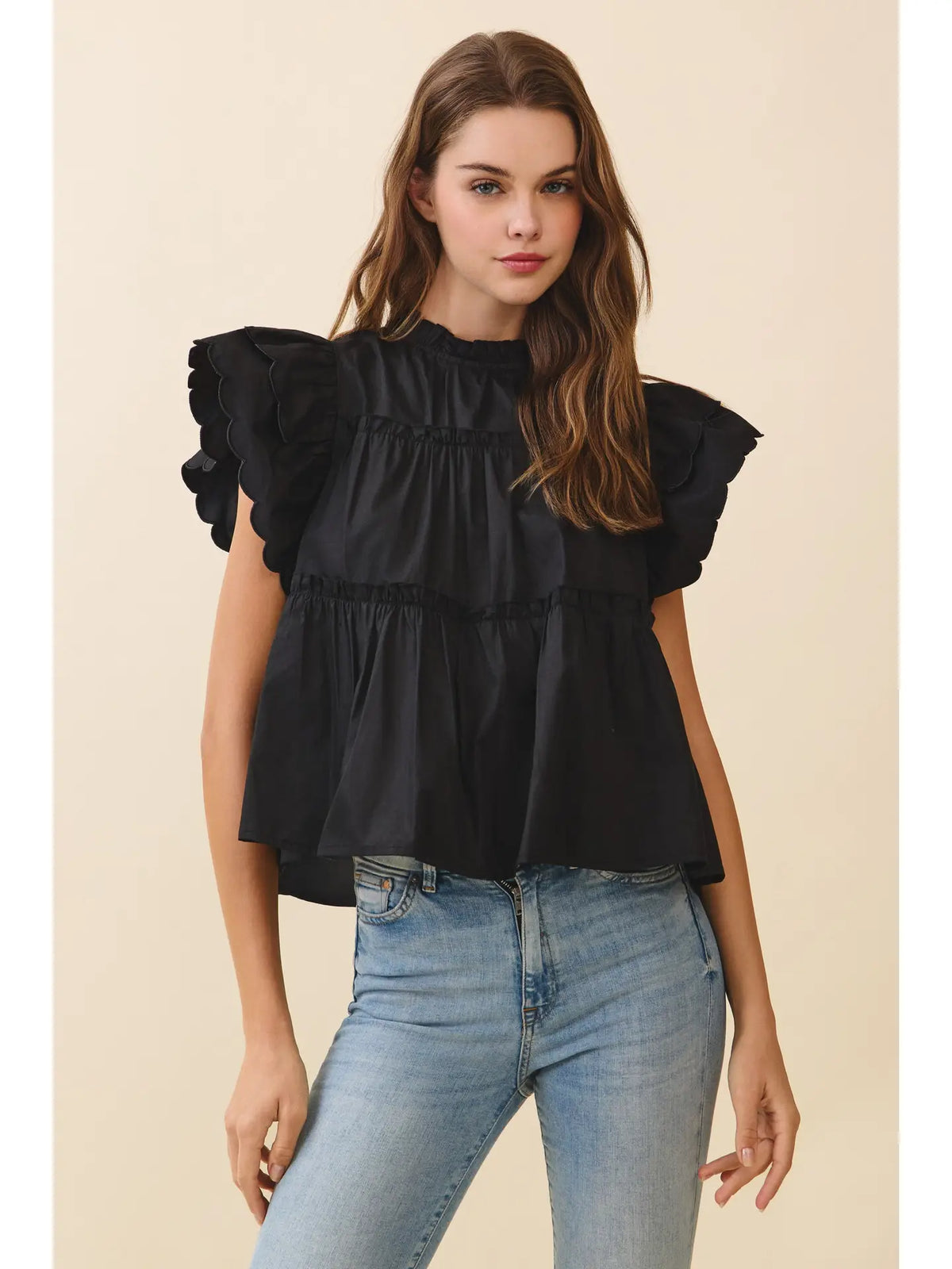 all about it poplin ruffle top| FINAL SALE |