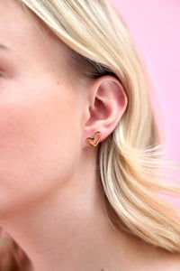 abby heart stud earrings