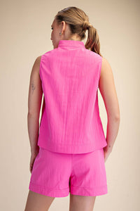 meredith high-collar top