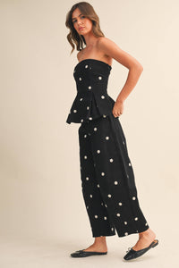 dot to dot polka dot peplum + barrel set