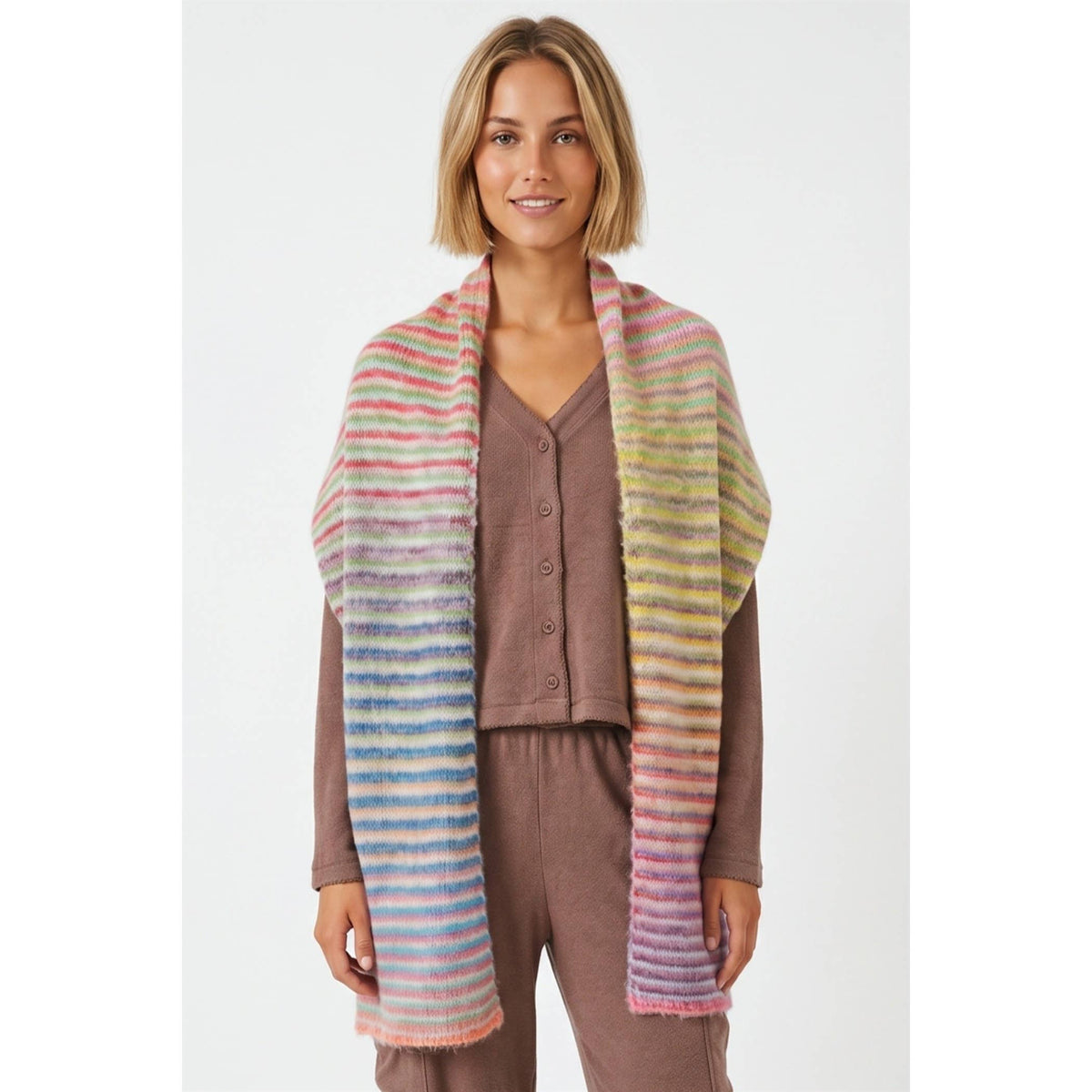 on repeat rainbow scarf wrap