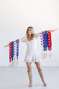 crystal heart gameday purse strap | rhinestone stadium strap