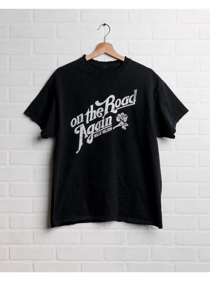 willie nelson on the road again graphic tee