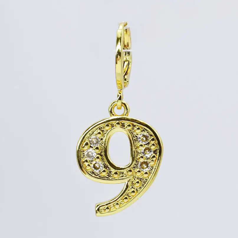 removable gold number charms