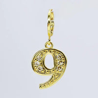 removable gold number charms