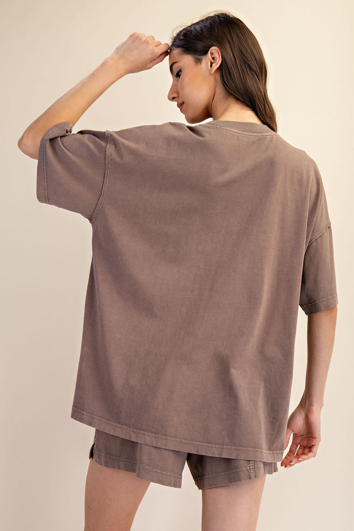 do it over again cotton split-hem tee