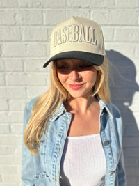 baseball monochromatic canvas trucker hat