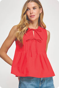 bailey pin-tuck tie detail tank