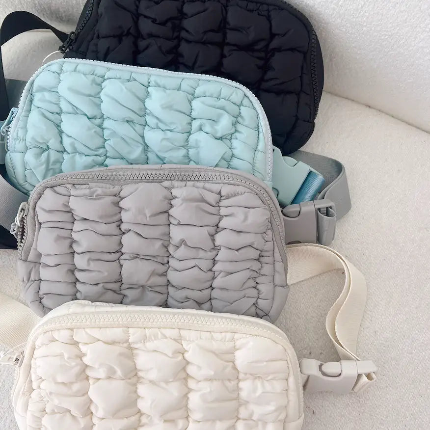 quilted puffer belt bag