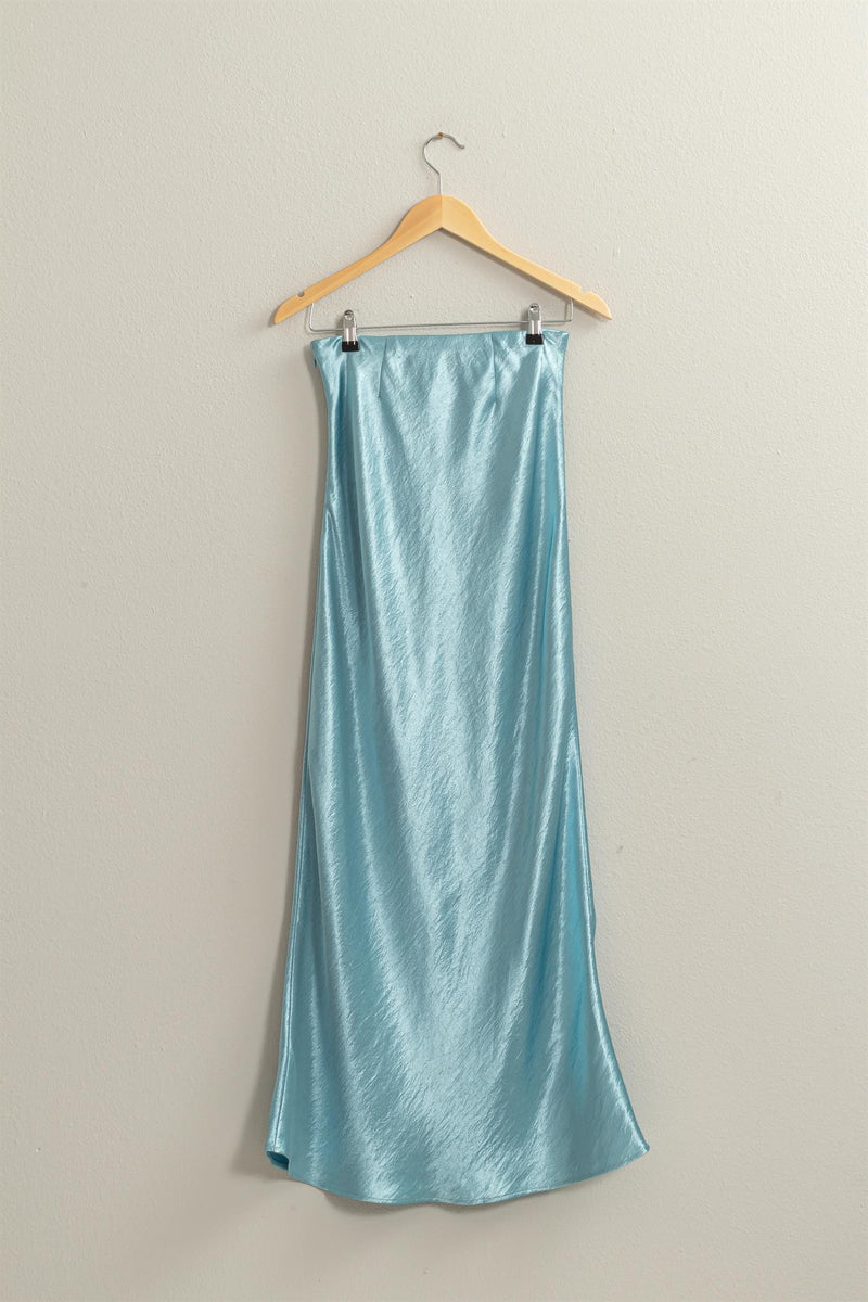 ava silky maxi skirt | blue