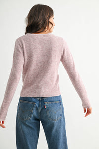 pearl button ribbed cardigan