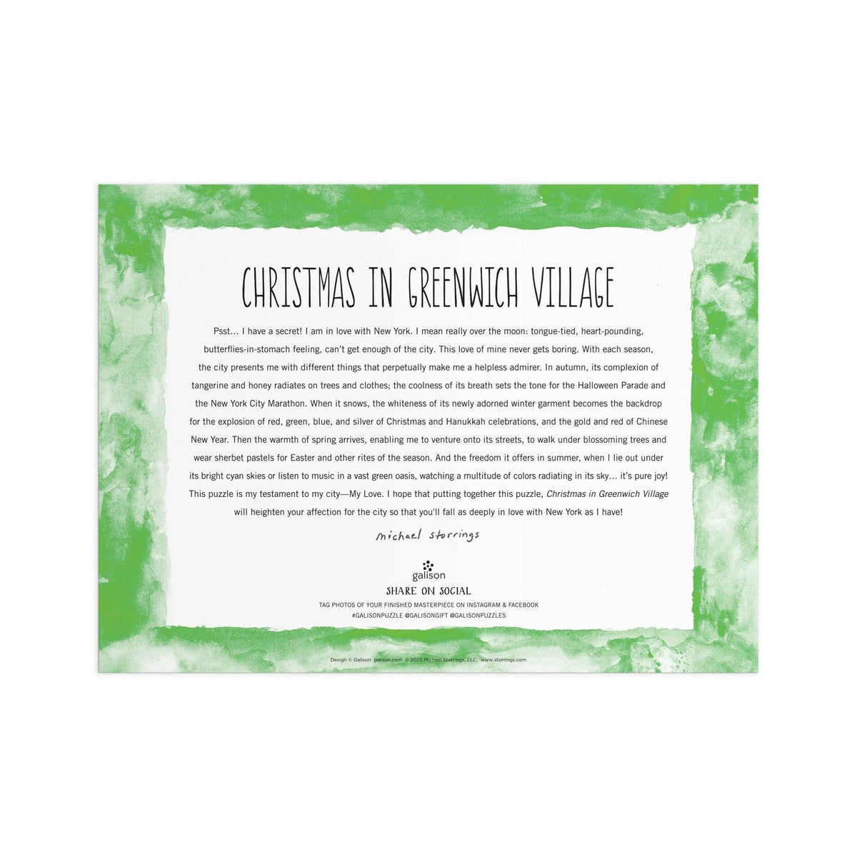 christmas in greenwich village 1000pc puzzle