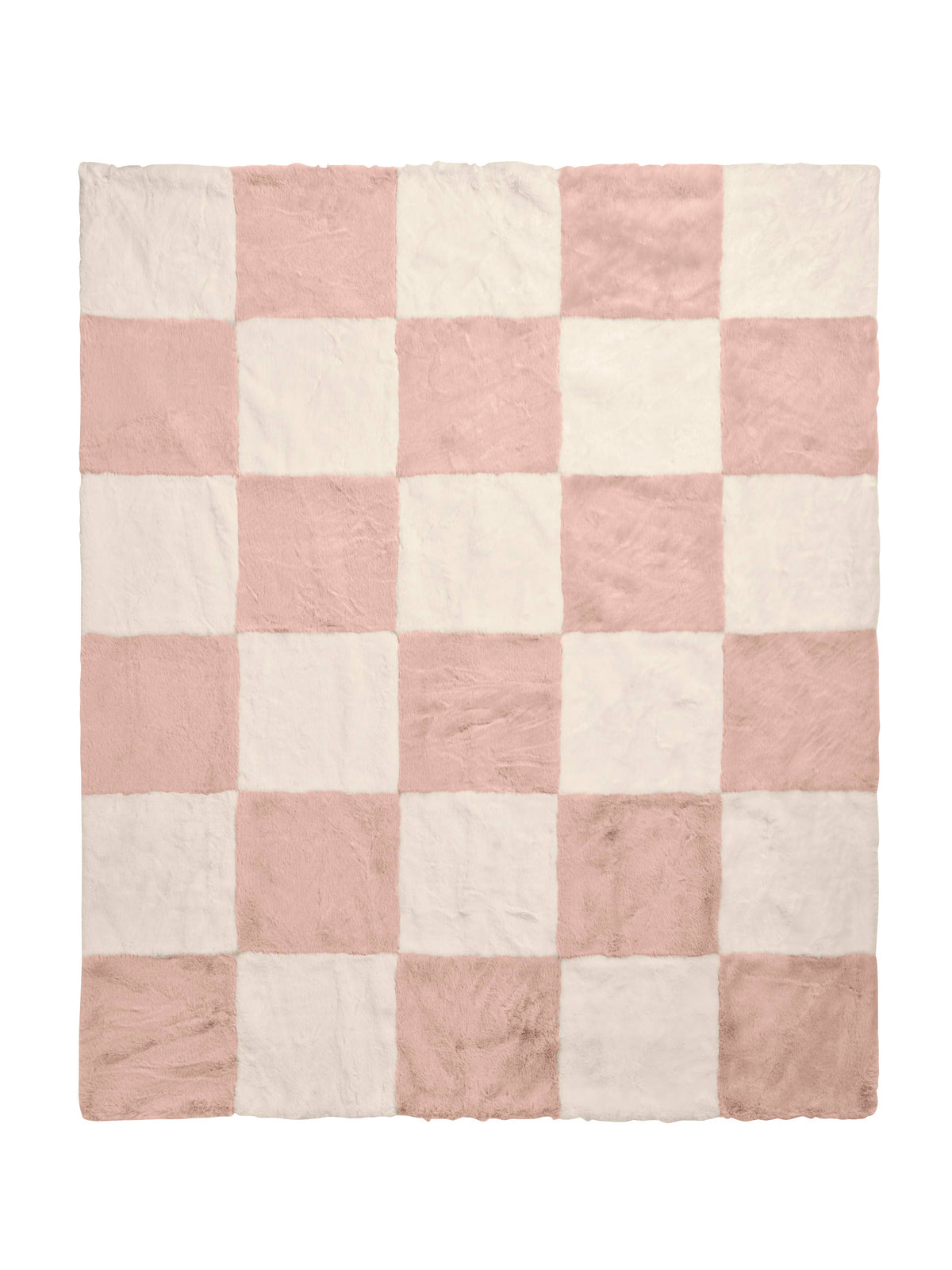 check faux fur blanket