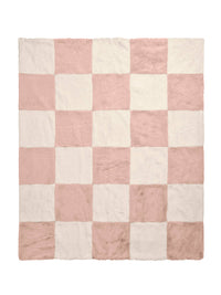 check faux fur blanket