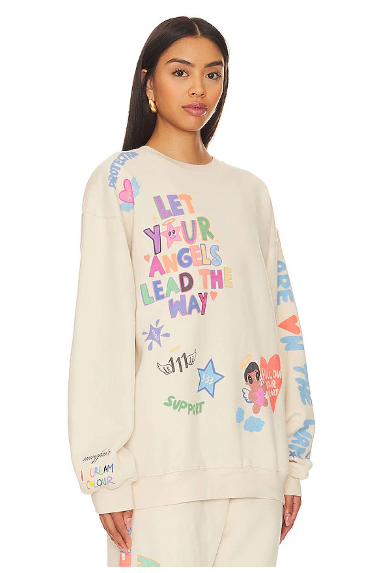 angels all around you crewneck sweatshirt