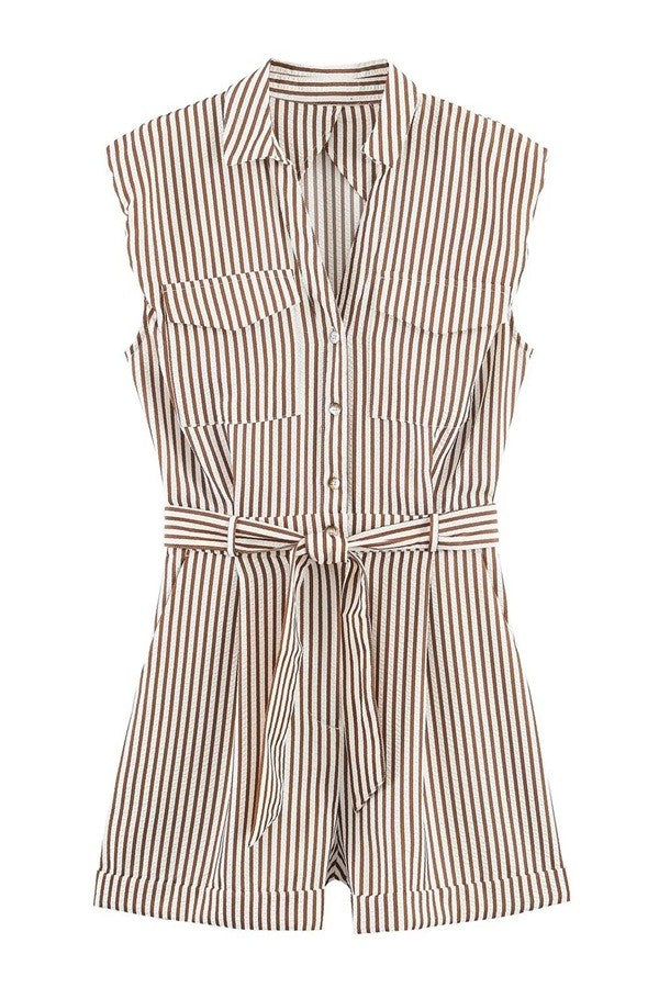 tara striped romper
