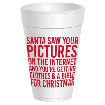 santa saw your pictures cups