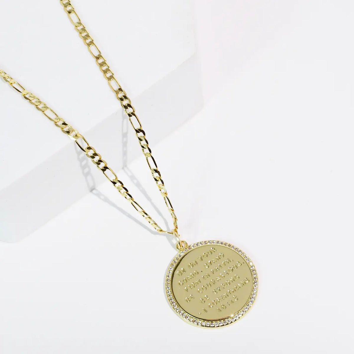 stand firm in faith gold necklace