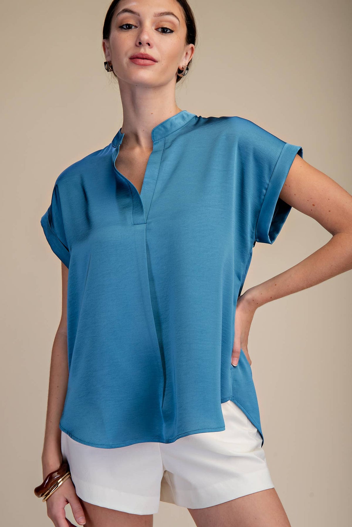 arden silky short-sleeve top