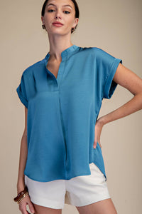 arden silky short-sleeve top