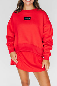 wreck em label boxy crewneck sweatshirt