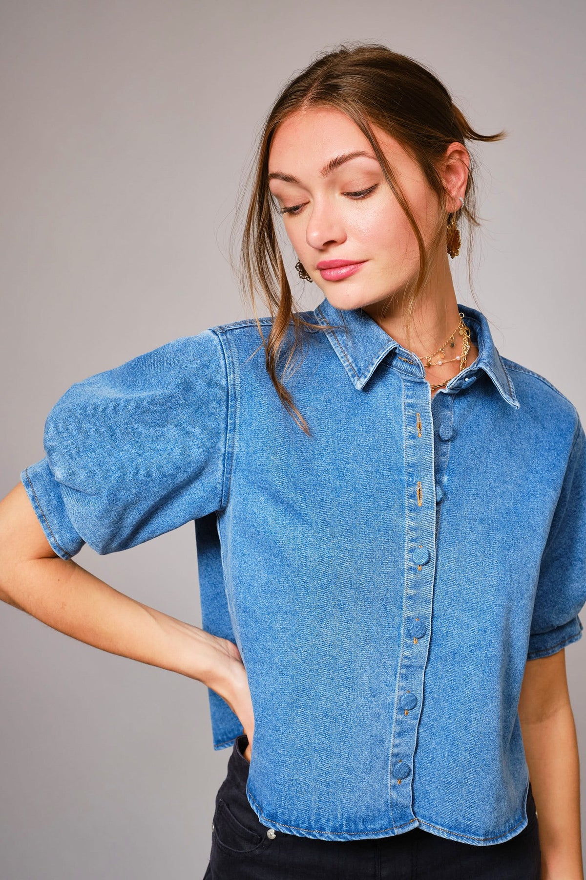 country club cowgirl collared top