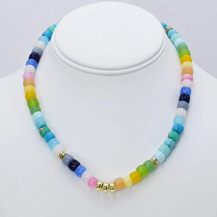 coastal girl gemstone necklace