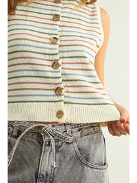 cara striped knit tank
