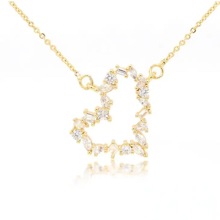 heart pave necklace