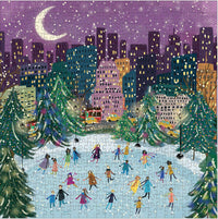 merry moonlight skaters 500pc foil puzzle