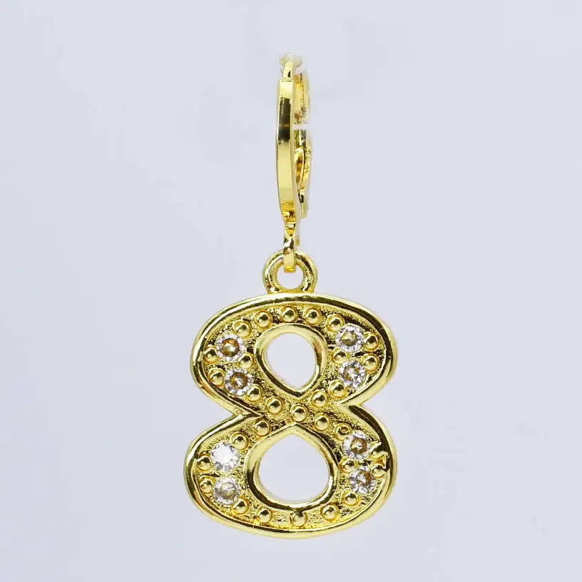removable gold number charms