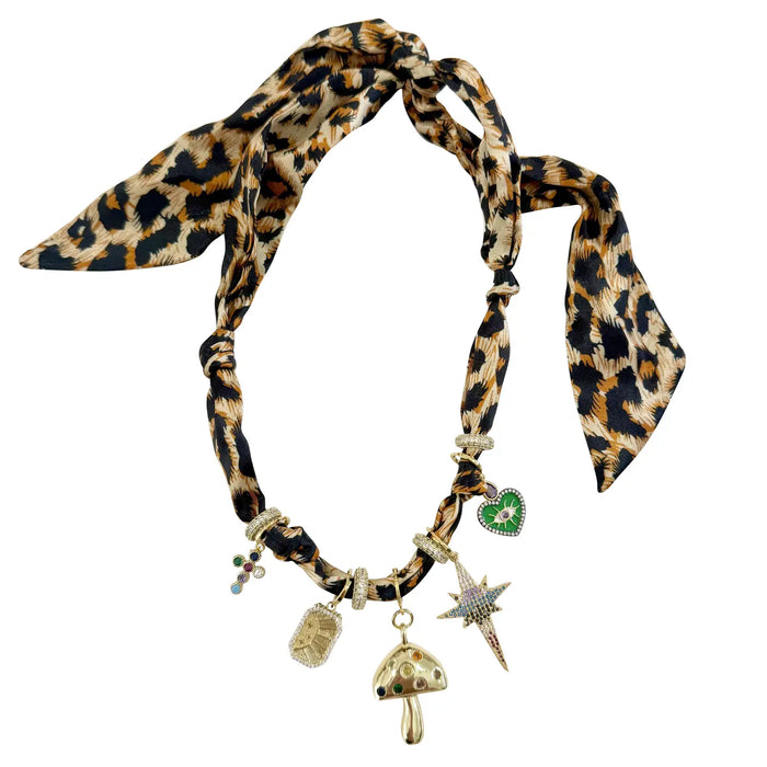 multi-charm scarf necklaces