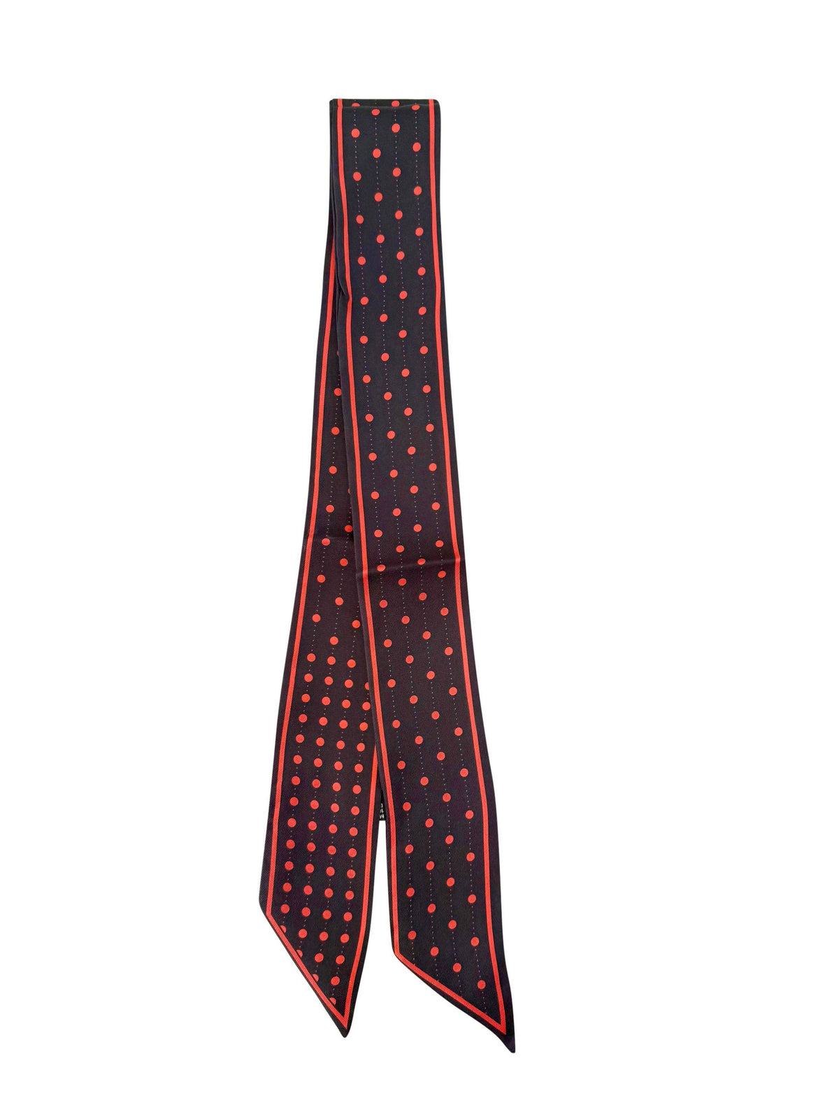 knotted black and red dot game day scarf necklace GS82