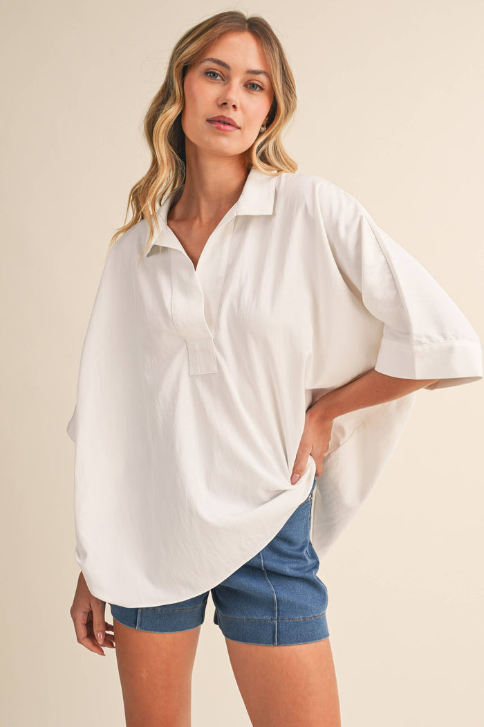 elliott oversized collared top