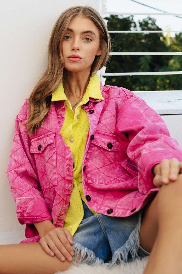 barbie quilted shacket