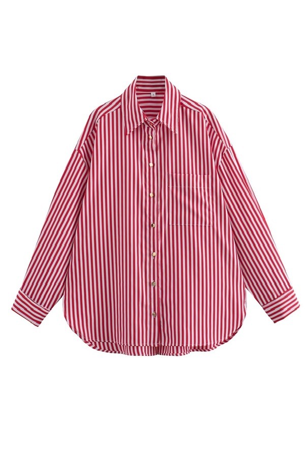 going for it striped button-up