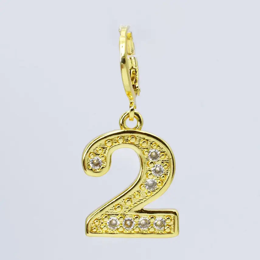 removable gold number charms