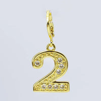 removable gold number charms
