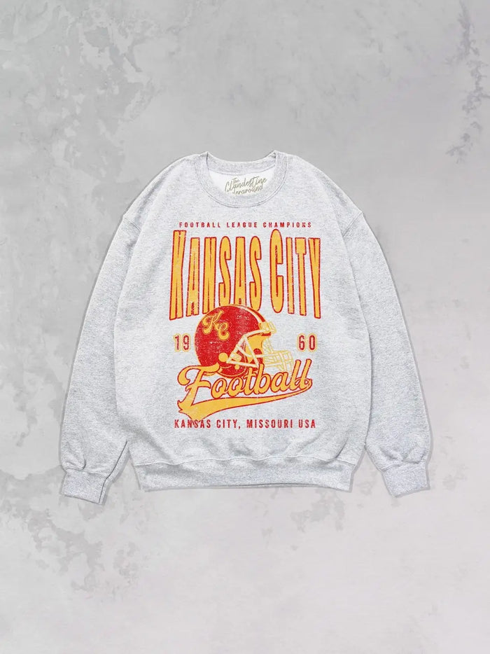 90s vintage KC Chiefs football oversized sweatshirt | grey