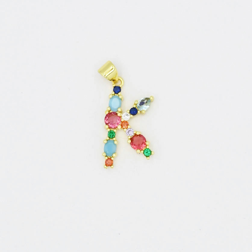 removable multi-gem initial charm