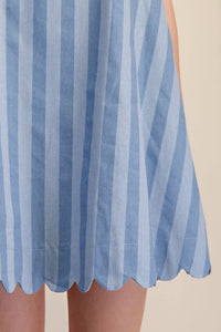 finding my way scallop stripe mini dress