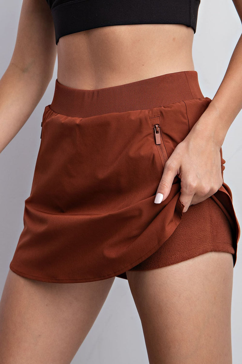 like no other sherpa-lined skort